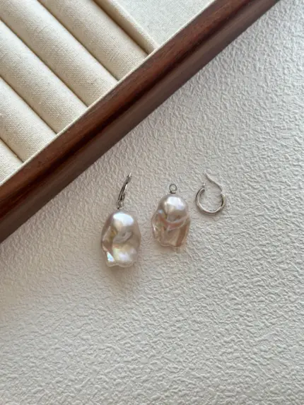 Kolczyki z perłą barokową